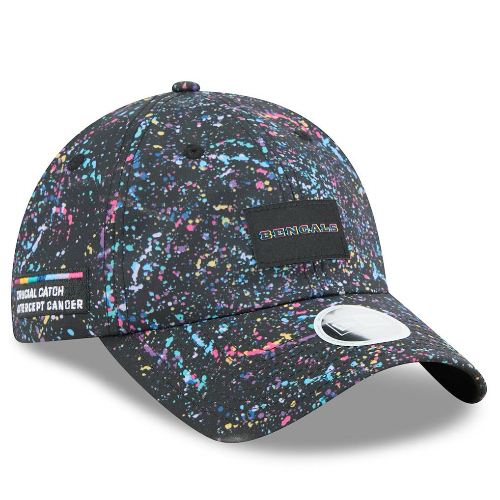 Cincinnati Bengals New Era Women's 2025 NFL Crucial Catch Pony Tail Adjustable Hat - Black cheap
