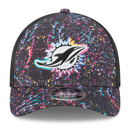 Miami Dolphins New Era Youth 2025 NFL Crucial Catch 9FORTY Adjustable Hat - Black outlet