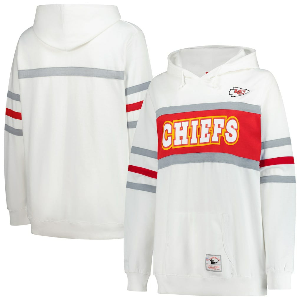 Kansas City Chiefs Women's Plus Size Head Coach Throwback Pullover Hoodie - White outlet