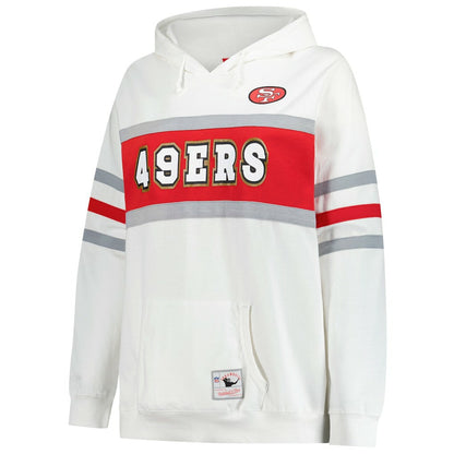 San Francisco 49ers Women's Plus Size Head Coach Throwback Pullover Hoodie - White sale