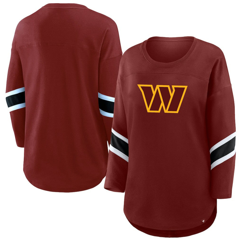 Washington Commanders Women's Plus Size Redzone 3/4-Sleeve Scoop Neck T-Shirt - Burgundy cheap
