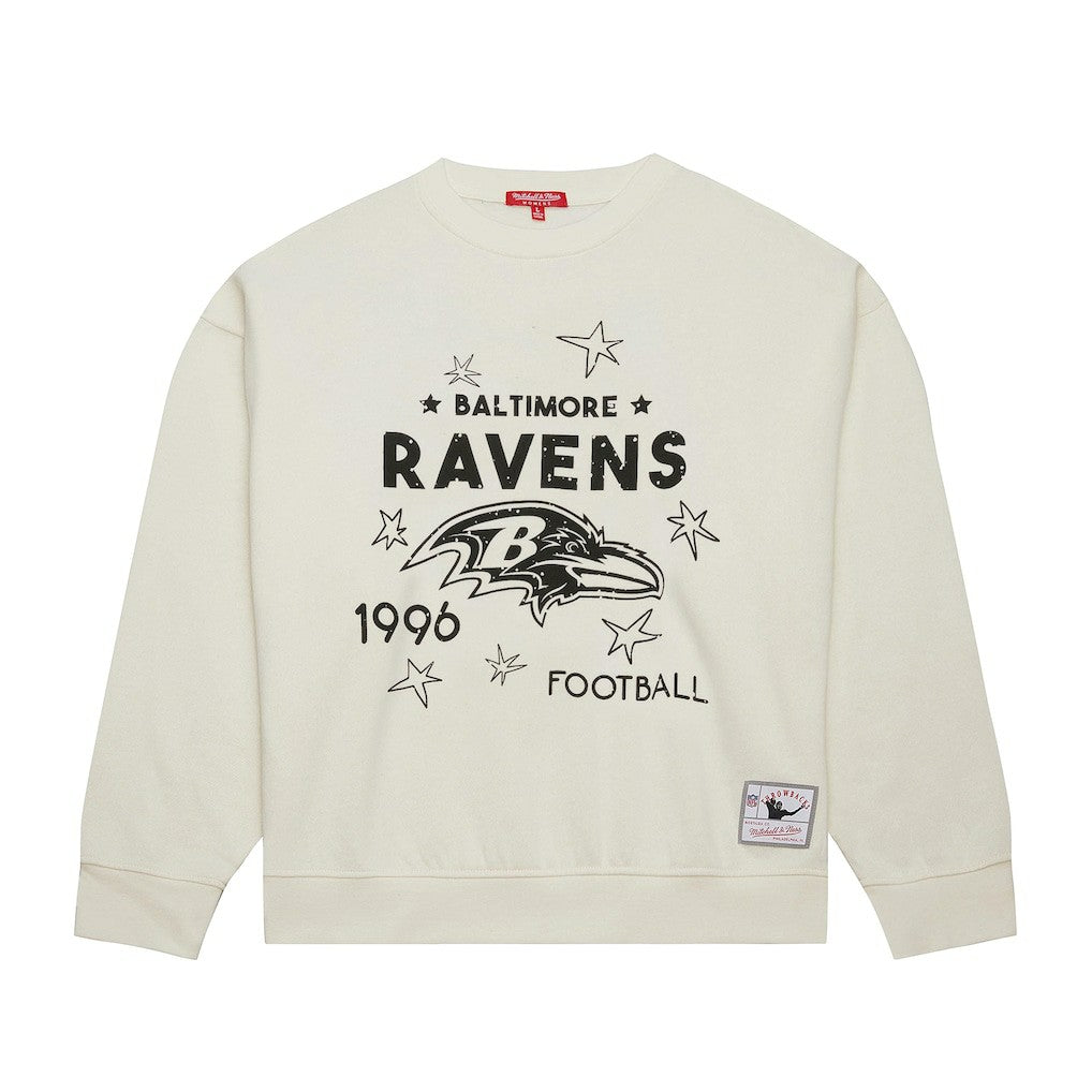 Baltimore Ravens Women's Plus Size Shooting Star Sweatshirt - Cream outlet