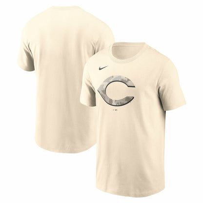 Cincinnati Reds Camo Logo T-Shirt - Cream | Nike