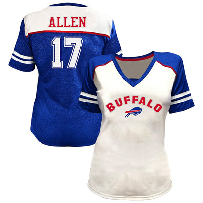 Josh Allen Buffalo Bills Women's Plus Size Bling V-Neck T-Shirt - White discount