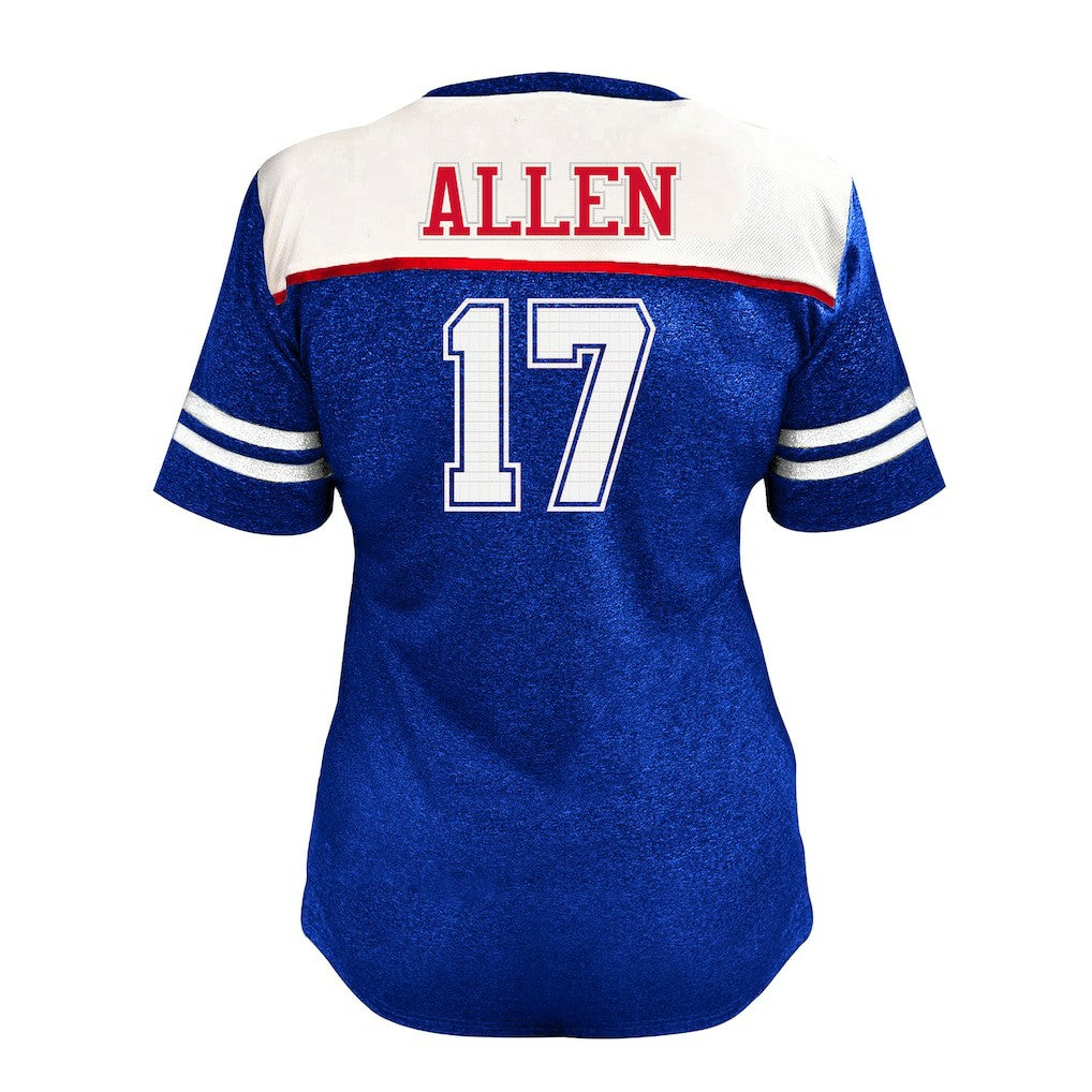 Josh Allen Buffalo Bills Women's Plus Size Bling V-Neck T-Shirt - White discount
