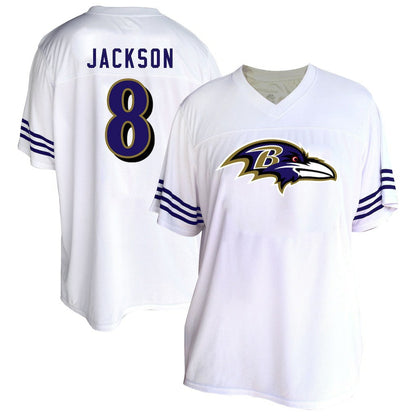 Lamar Jackson Baltimore Ravens Women's Plus Size Fashion Jersey - White cheap