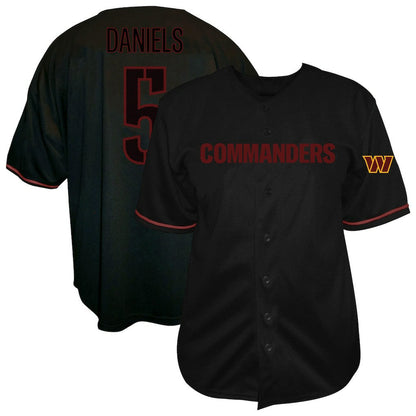 Jayden Daniels Washington Commanders Big & Tall Baseball Button-Up Shirt - Black cheap