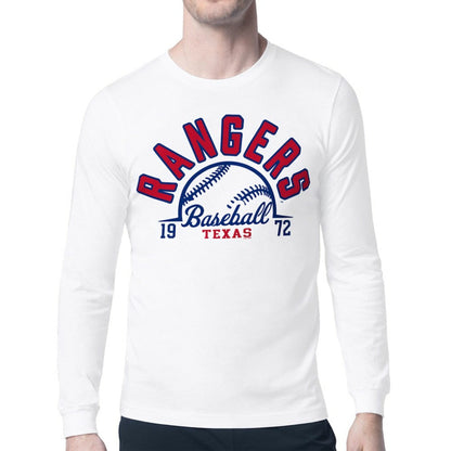 Texas Rangers Starter Half Ball Team Graphic Long Sleeve T-Shirt - White