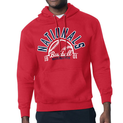 Washington Nationals Starter Half Ball Team Graphic Pullover Hoodie - Red