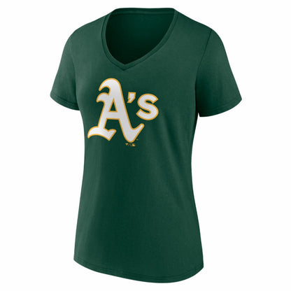 Athletics Women's Logo V-Neck T-Shirt - Green