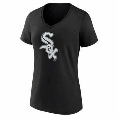 Chicago White Sox Women's Logo V-Neck T-Shirt - Black