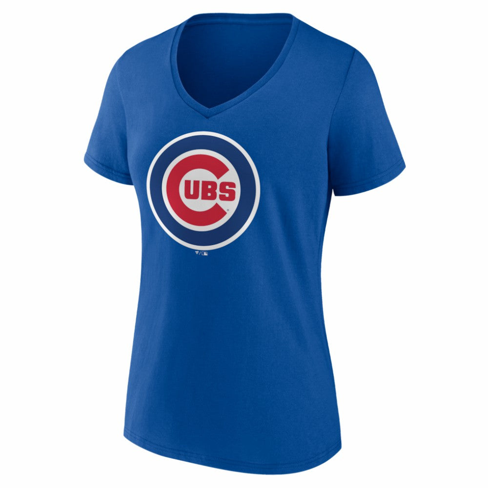 Chicago Cubs Women's Logo V-Neck T-Shirt - Royal