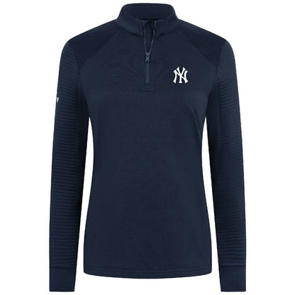 New York Yankees Levelwear Women's Power Insignia 2.0 Quarter-Zip Pullover Top - Navy