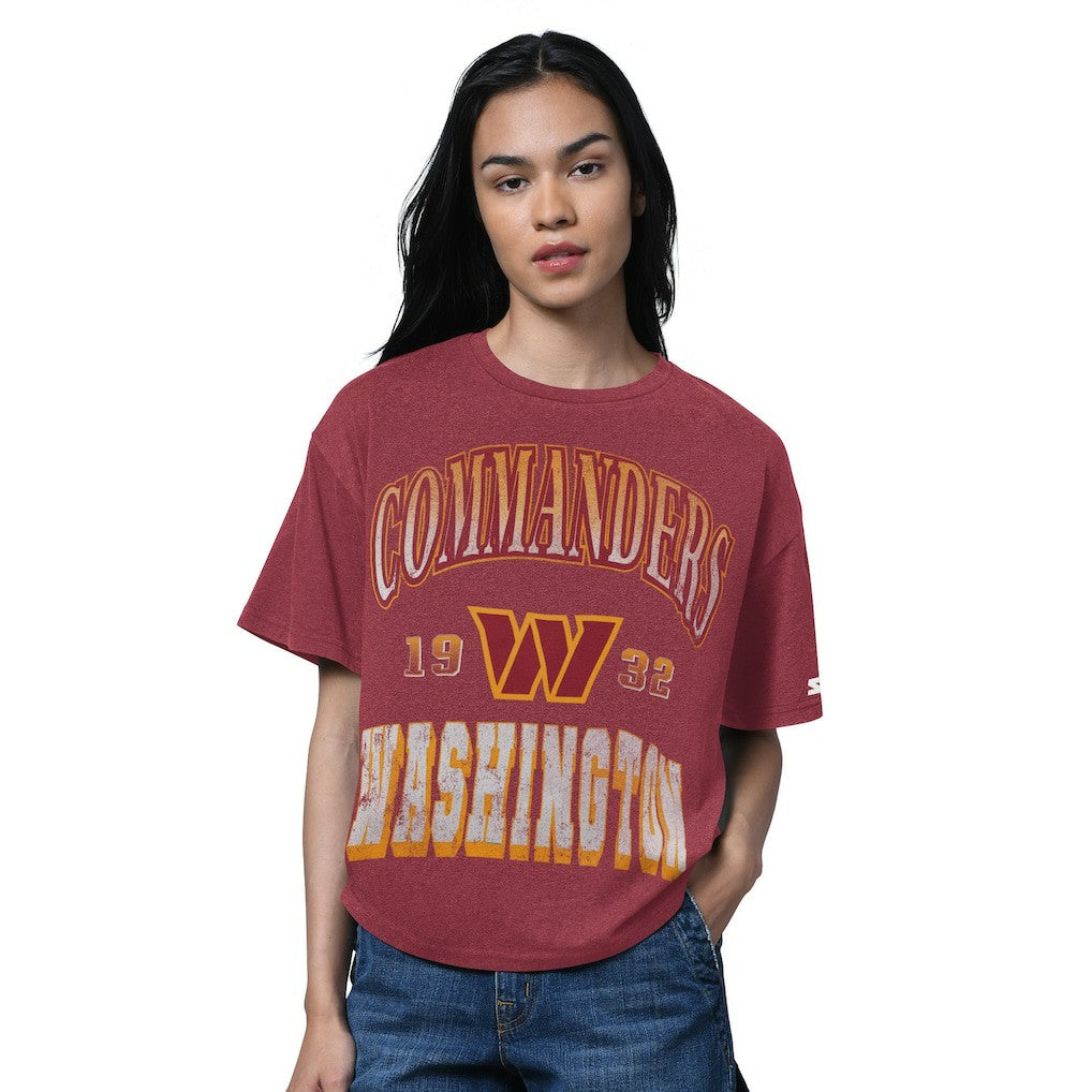 Washington Commanders Starter Women's Oversized Hall of Fame T-Shirt - Heather Burgundy cheap