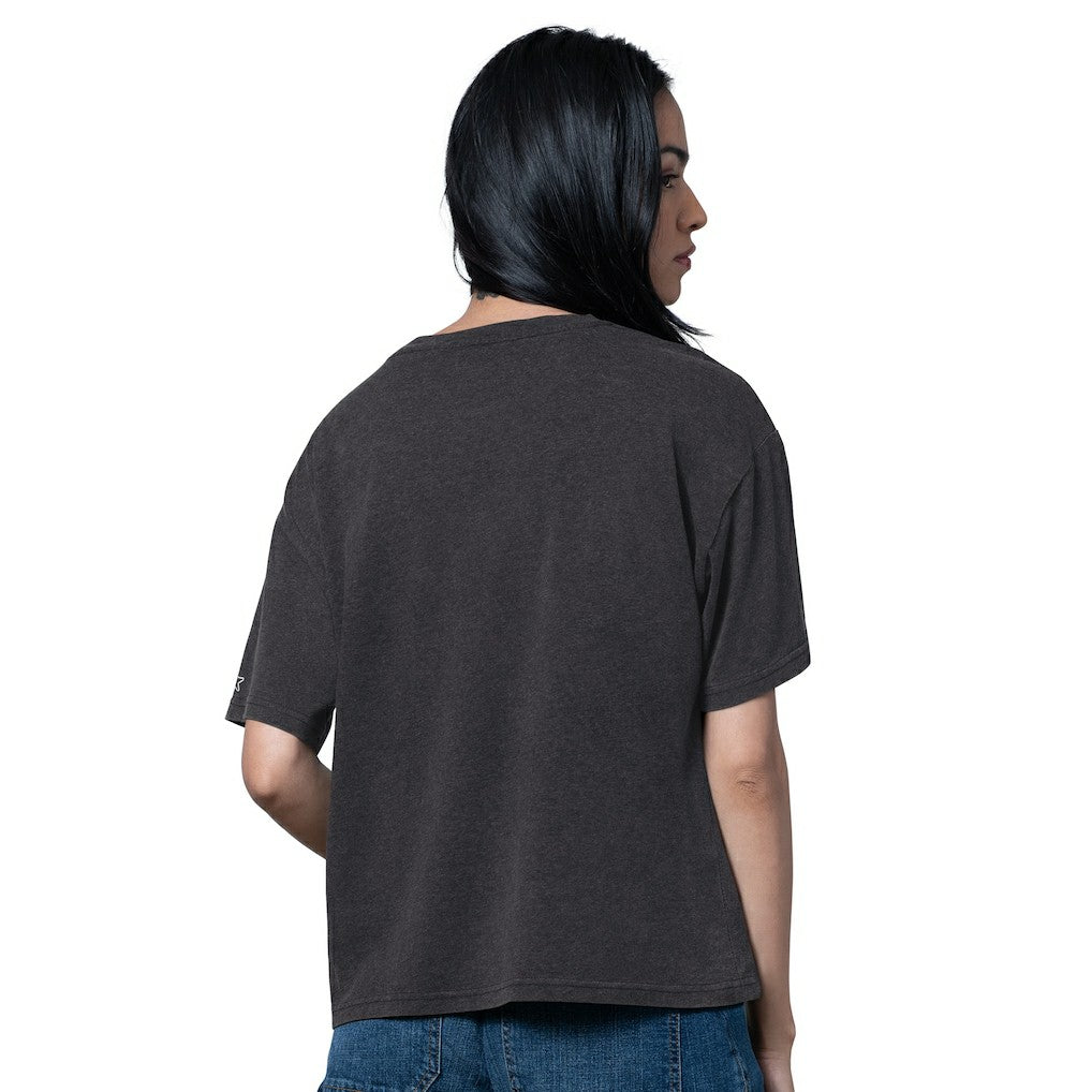 Carolina Panthers Starter Women's Oversized Hall of Fame T-Shirt - Heather Black on sale