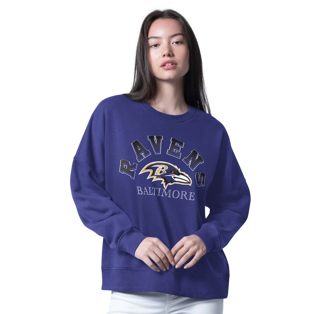 Baltimore Ravens G-III 4Her by Carl Banks Women's Oversized Feud Sweatshirt - Purple on sale