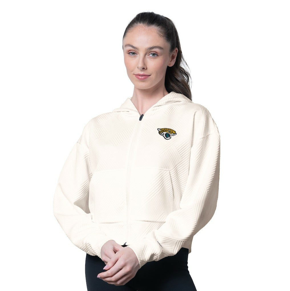 Jacksonville Jaguars MSX by Michael Strahan Women's Eleanor Full-Zip Hoodie - Cream for sale