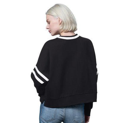 Carolina Panthers Starter Women's Rally Drop Shoulder Cropped Sweatshirt - Black on sale