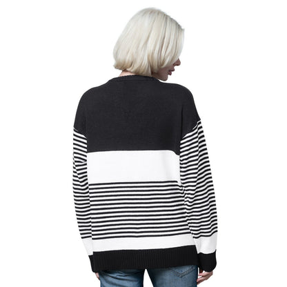 Green Bay Packers Starter Women's No Huddle Striped V-Neck Sweater - Black discount