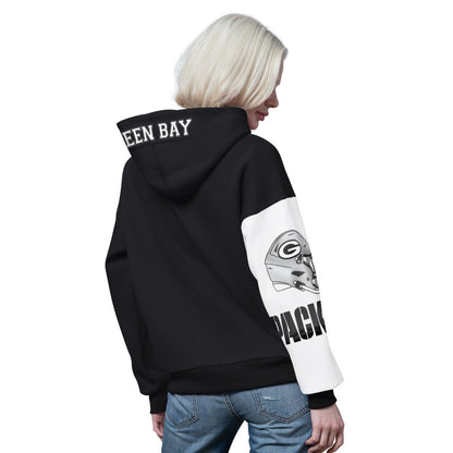 Green Bay Packers Starter Women's 4th Down Full-Zip Hoodie - Black sale