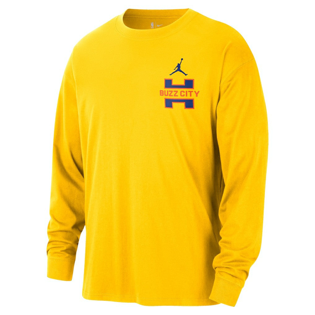 Charlotte Hornets Jordan Brand 2025/26 City Edition Remix Essential Logo Long Sleeve T-Shirt - Yellow cheap