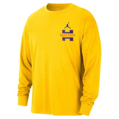 Charlotte Hornets Jordan Brand 2025/26 City Edition Remix Essential Logo Long Sleeve T-Shirt - Yellow cheap