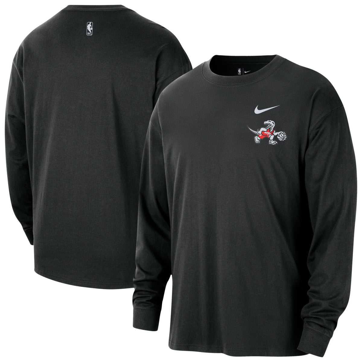Toronto Raptors 2025/26 City Edition Remix Essential Logo Long Sleeve T-Shirt - Black | Nike for sale
