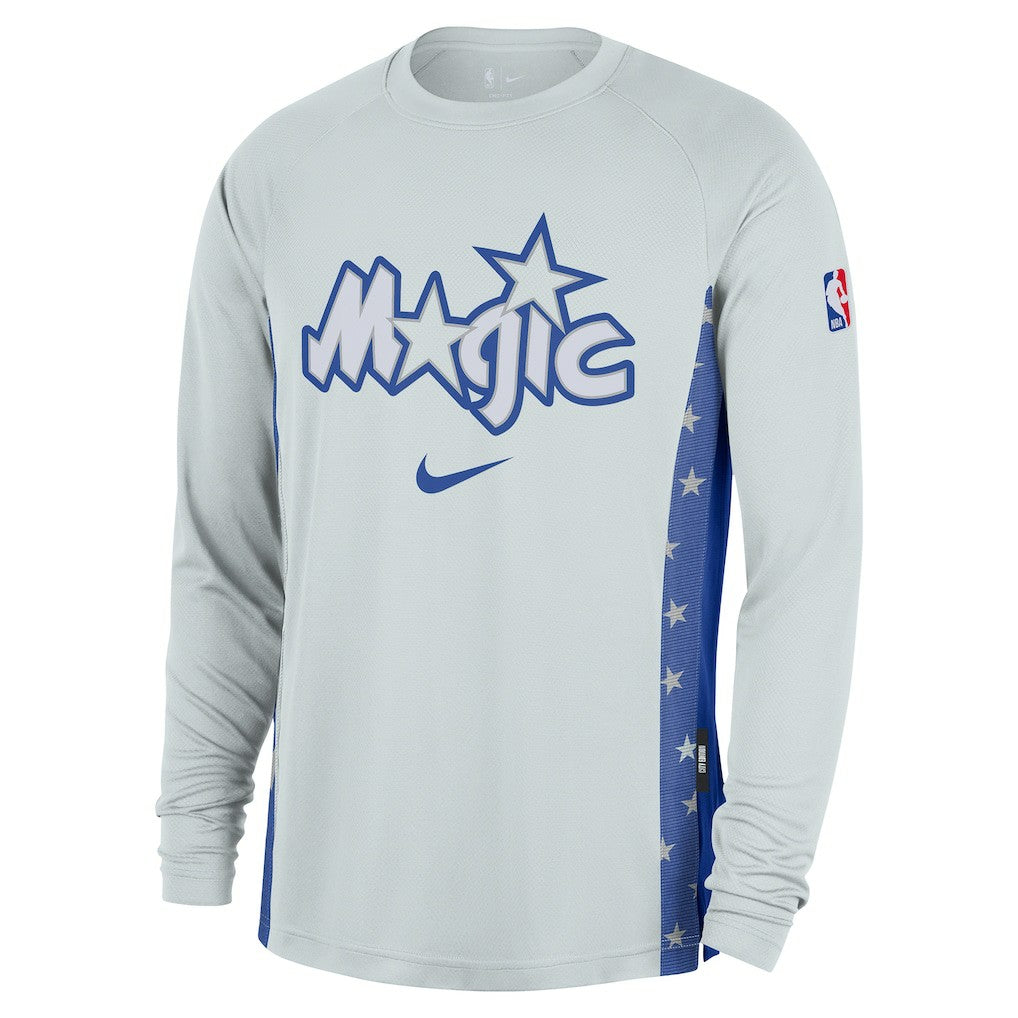 Orlando Magic 2025/26 City Edition Authentic Pregame Dri-FIT Long Sleeve Shooting T-Shirt - Silver | Nike for sale