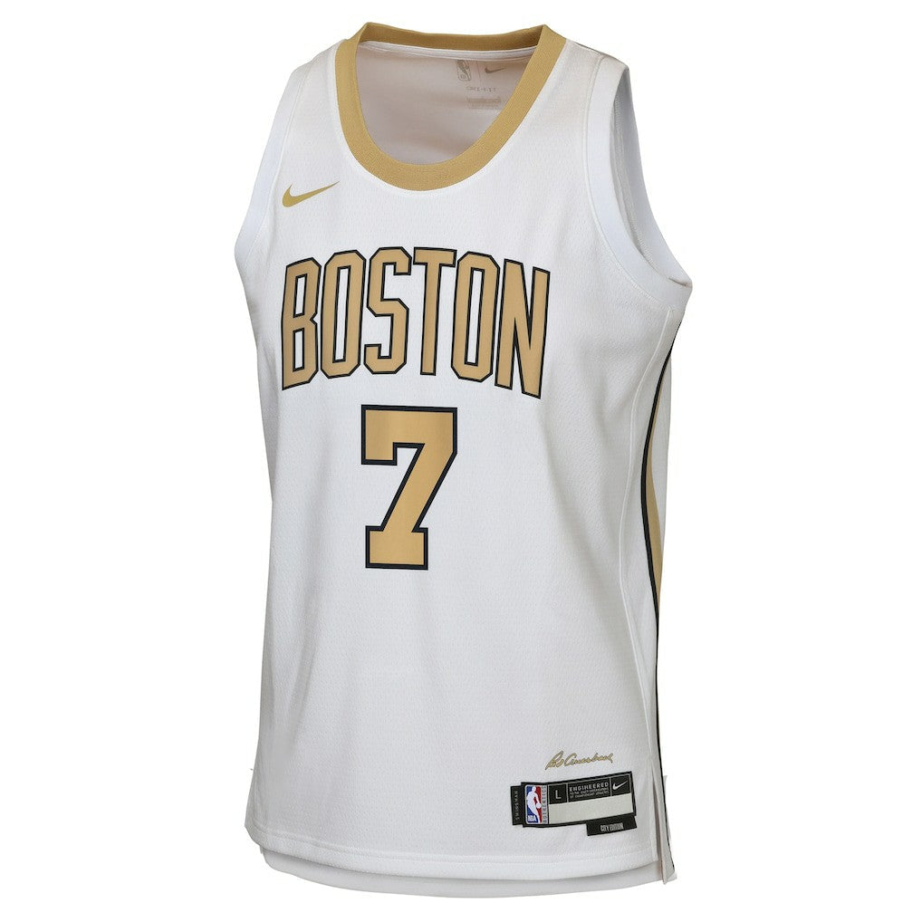 Jaylen Brown Boston Celtics Youth 2025/26 City Edition Swingman Jersey - White | Nike cheap