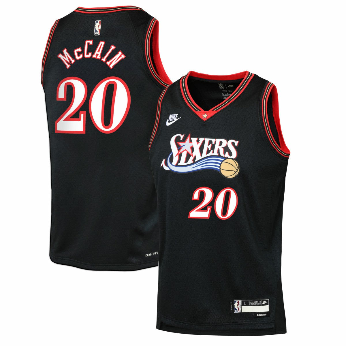 Jared McCain Philadelphia 76ers Youth Swingman Jersey - Classic Edition - Black | Nike cheap