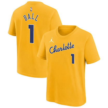 LaMelo Ball Charlotte Hornets Youth 2025/26 City Edition Name & Number T-Shirt - Yellow | Nike shop