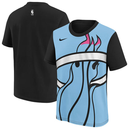 Miami Heat Youth 2025/26 City Edition Max90 T-Shirt - Light Blue/Black | Nike sale