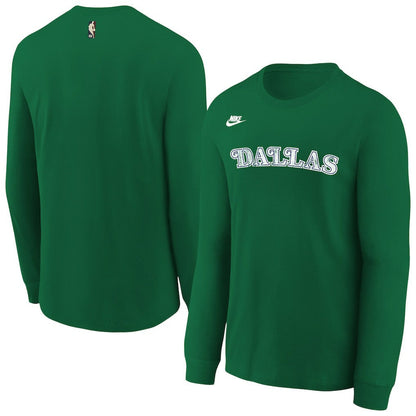 Dallas Mavericks Youth Hardwood Classics Essential Logo Max90 Long Sleeve T-Shirt sale - Green | Nike discount