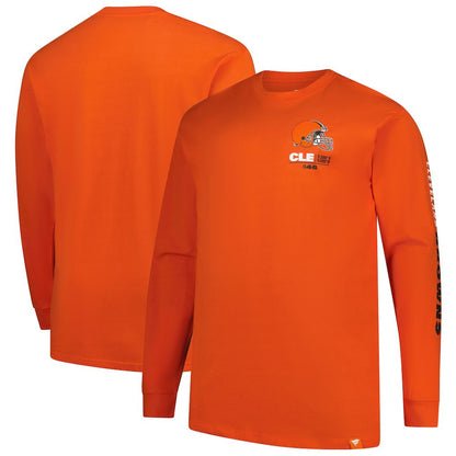 Cleveland Browns Big & Tall Clock Management Legacy Long Sleeve T-Shirt - Orange sale