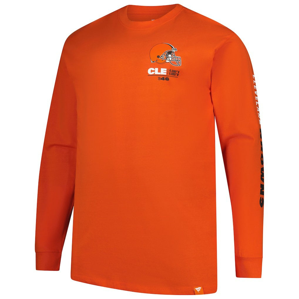Cleveland Browns Big & Tall Clock Management Legacy Long Sleeve T-Shirt - Orange sale