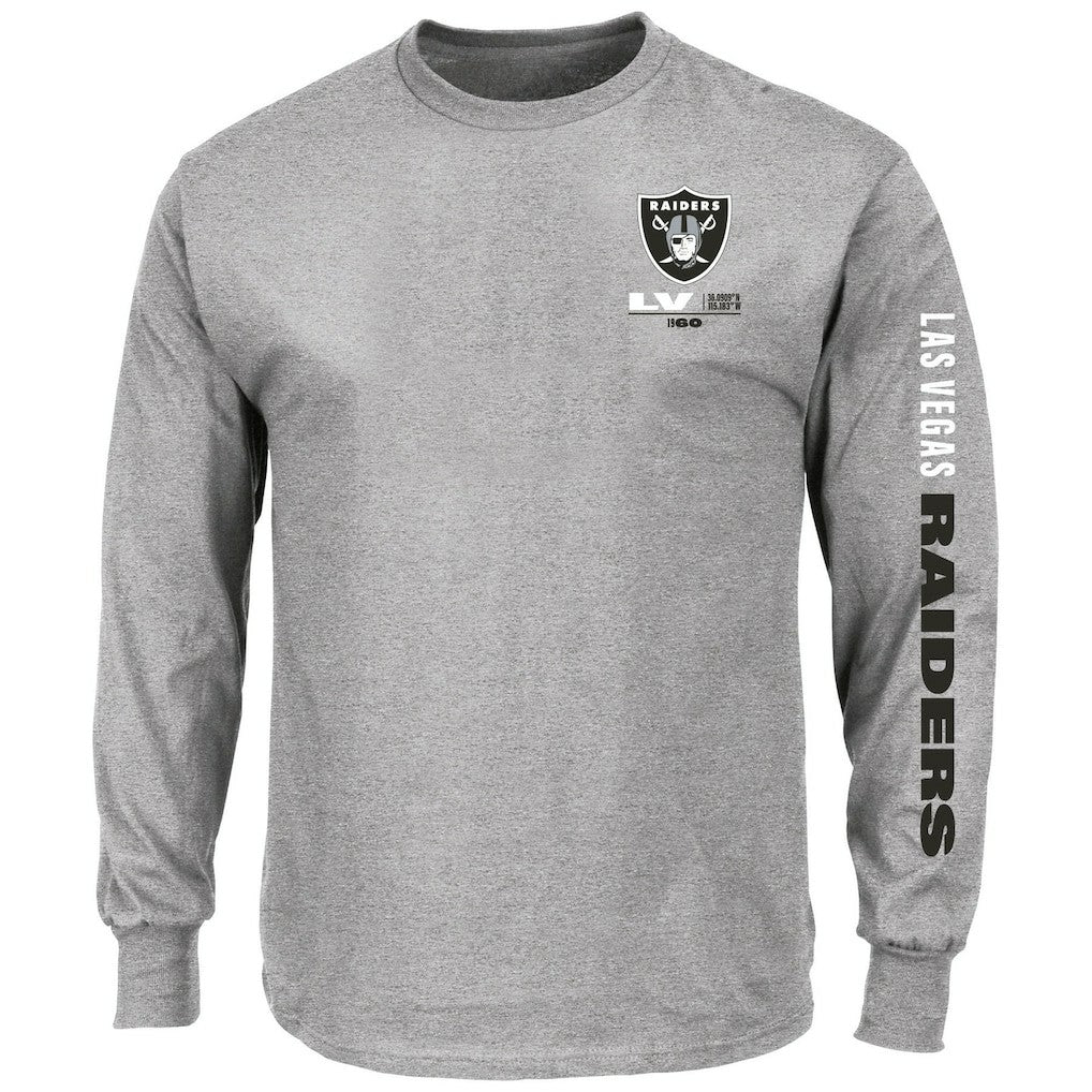 Las Vegas Raiders Big & Tall Clock Management Legacy Long Sleeve T-Shirt - Heather Gray outlet