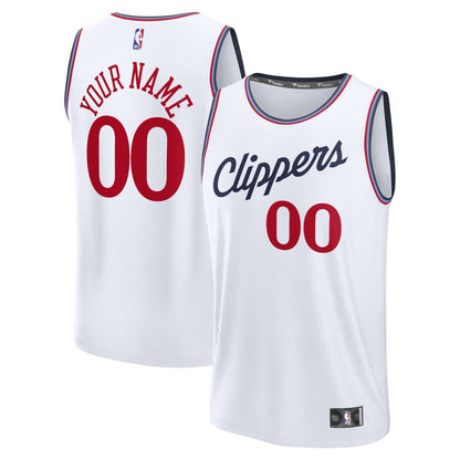 LA Clippers Youth Fast Break Custom Replica Jersey - White - Association Edition | Fanatics for sale