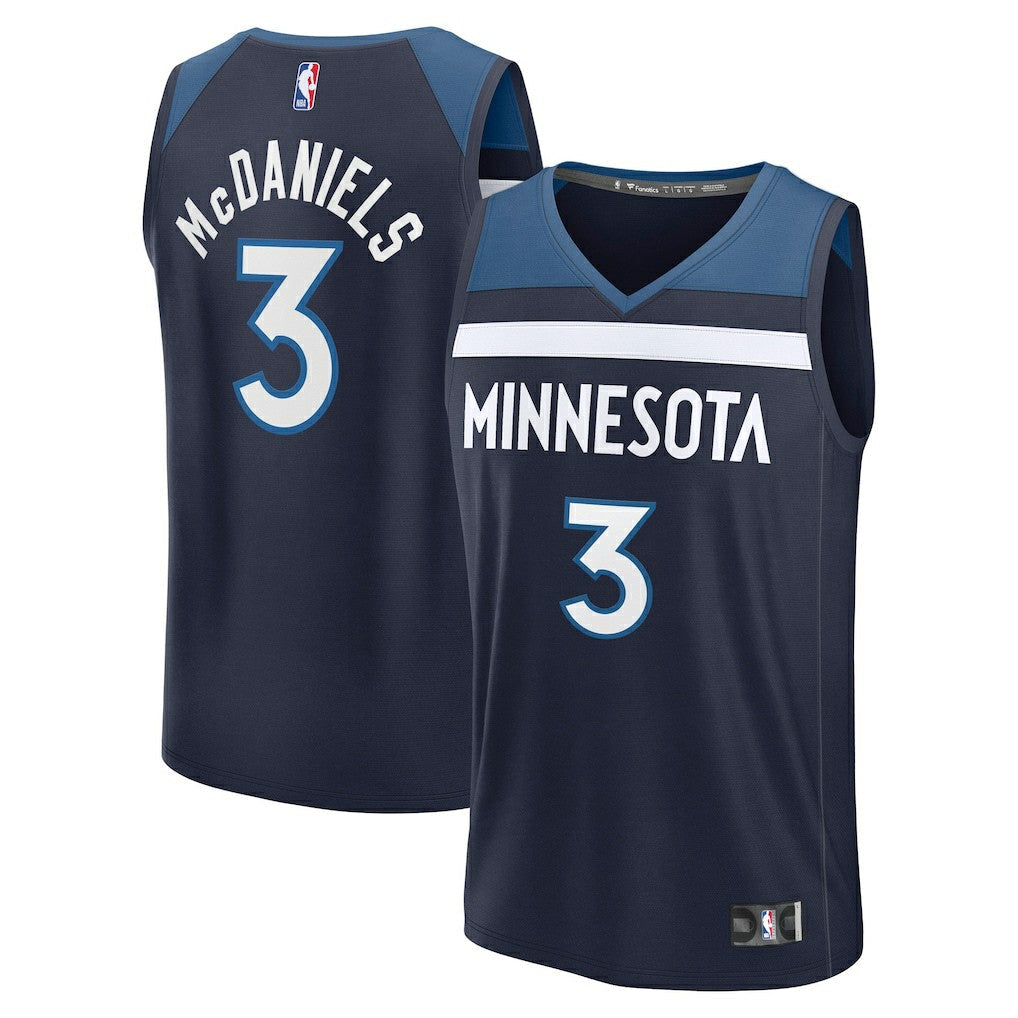 Jaden McDaniels Minnesota Timberwolves Fast Break Replica Player Jersey - Icon Edition - Navy | Fanatics cheap