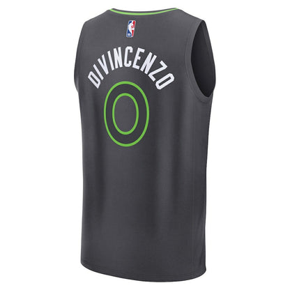 Donte DiVincenzo Minnesota Timberwolves Fast Break Replica Player Jersey - Statement Edition - Charcoal | Fanatics shop