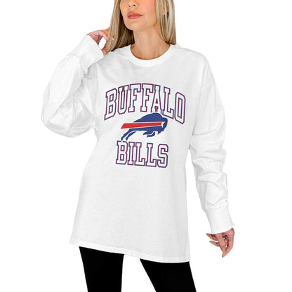 Buffalo Bills Gameday Couture Women's Mind Games Oversized Long Sleeve T-Shirt - White online