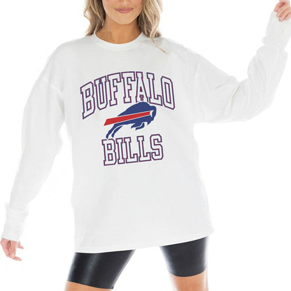 Buffalo Bills Gameday Couture Women's Mind Games Oversized Long Sleeve T-Shirt - White online