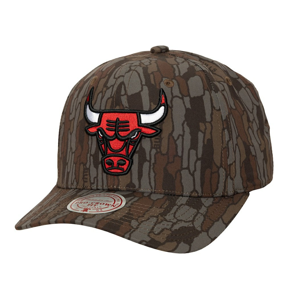 Chicago Bulls Hidden Pro-Crown Adjustable Hat - Camo | Mitchell & Ness for sale