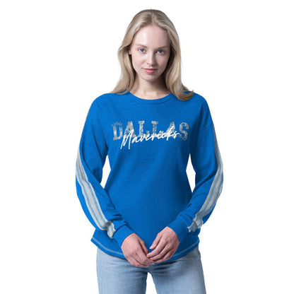 Dallas Mavericks G-III 4Her by Carl Banks Women's Advantage Tri-Blend Long Sleeve T-Shirt sale - Blue cheap