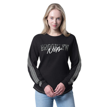 Brooklyn Nets G-III 4Her by Carl Banks Women's Advantage Tri-Blend Long Sleeve T-Shirt - Black on sale