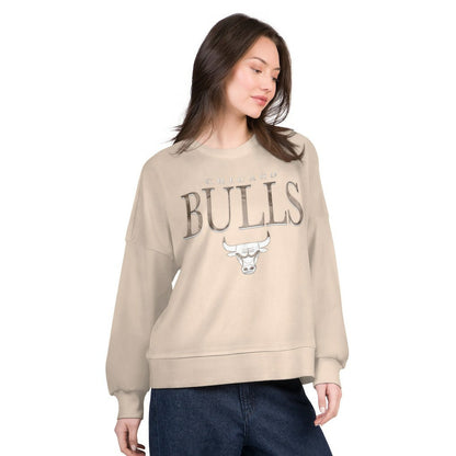 Chicago Bulls G-III 4Her by Carl Banks Women's Oversized Vet II Sweatshirt - Natural outlet