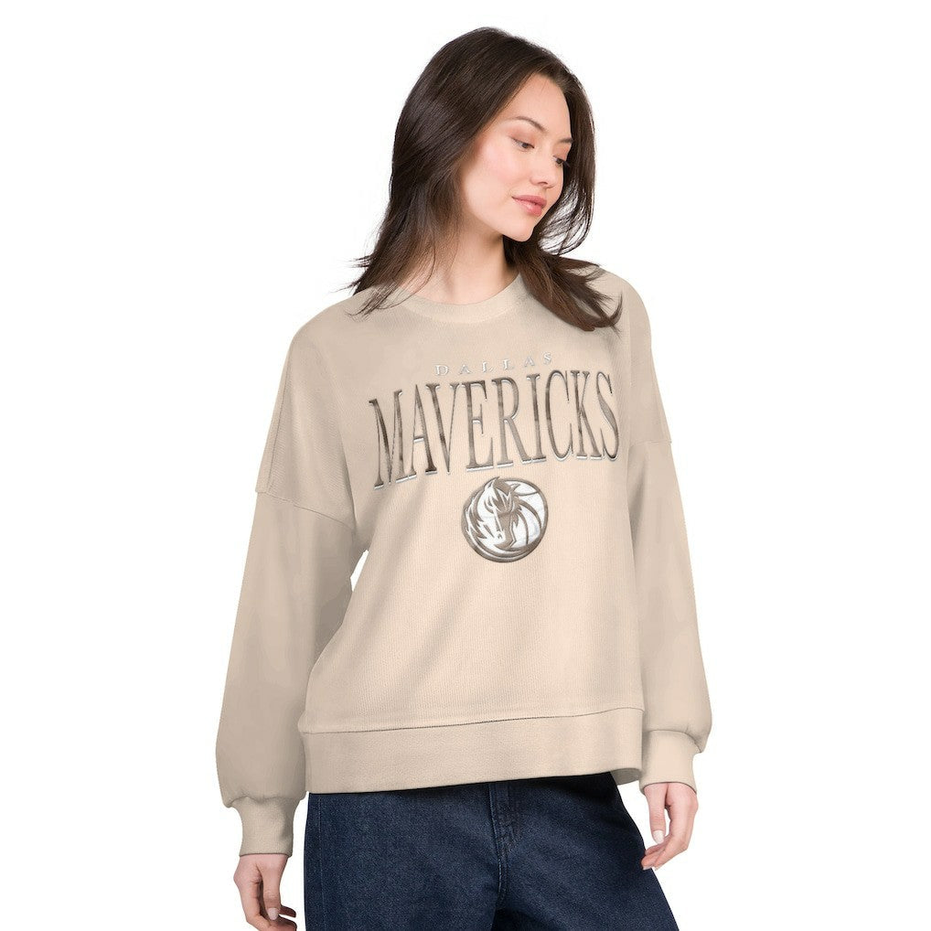 Dallas Mavericks G-III 4Her by Carl Banks Women's Oversized Vet II Sweatshirt sale - Natural on sale