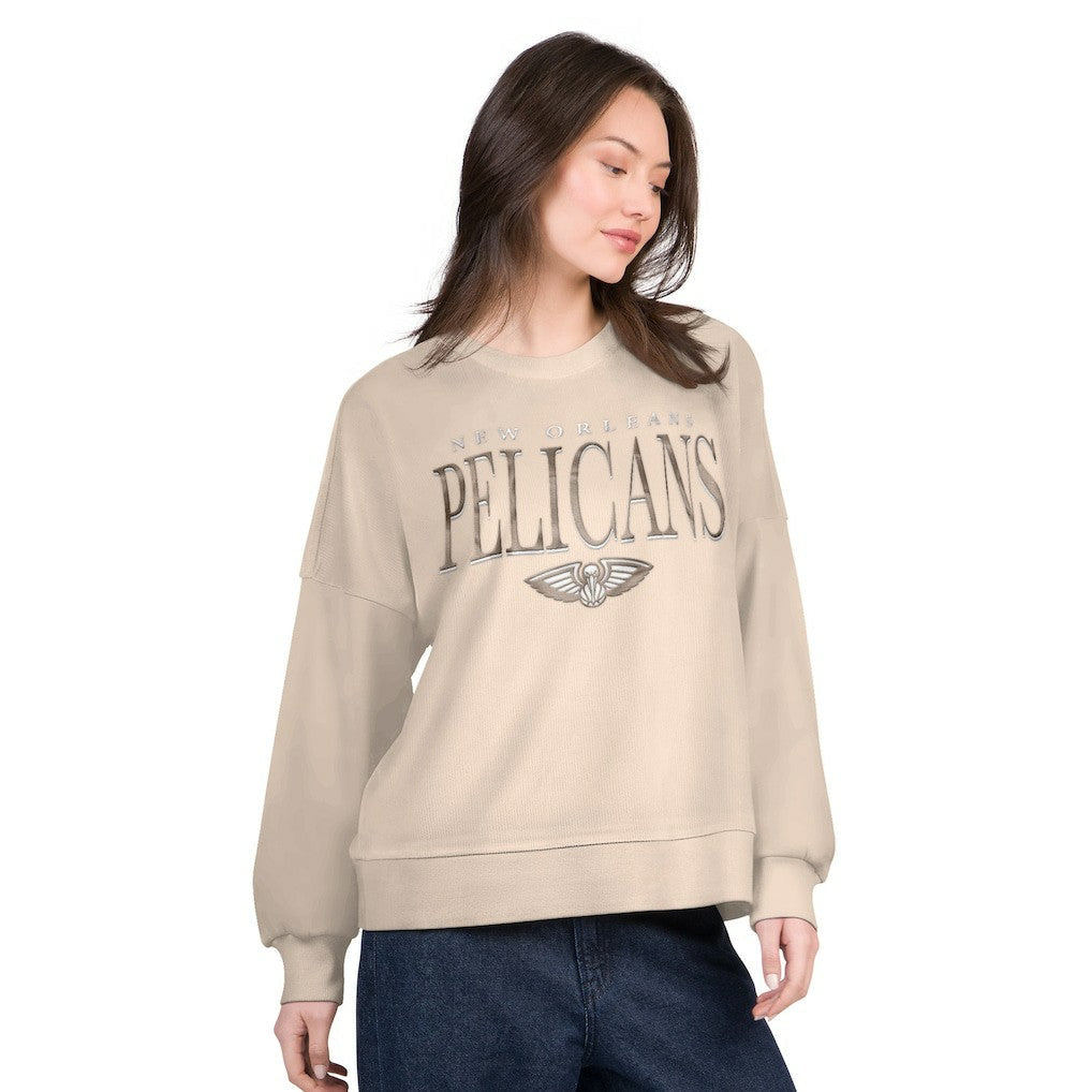 New Orleans Pelicans G-III 4Her by Carl Banks Women's Oversized Vet II Sweatshirt - Natural online