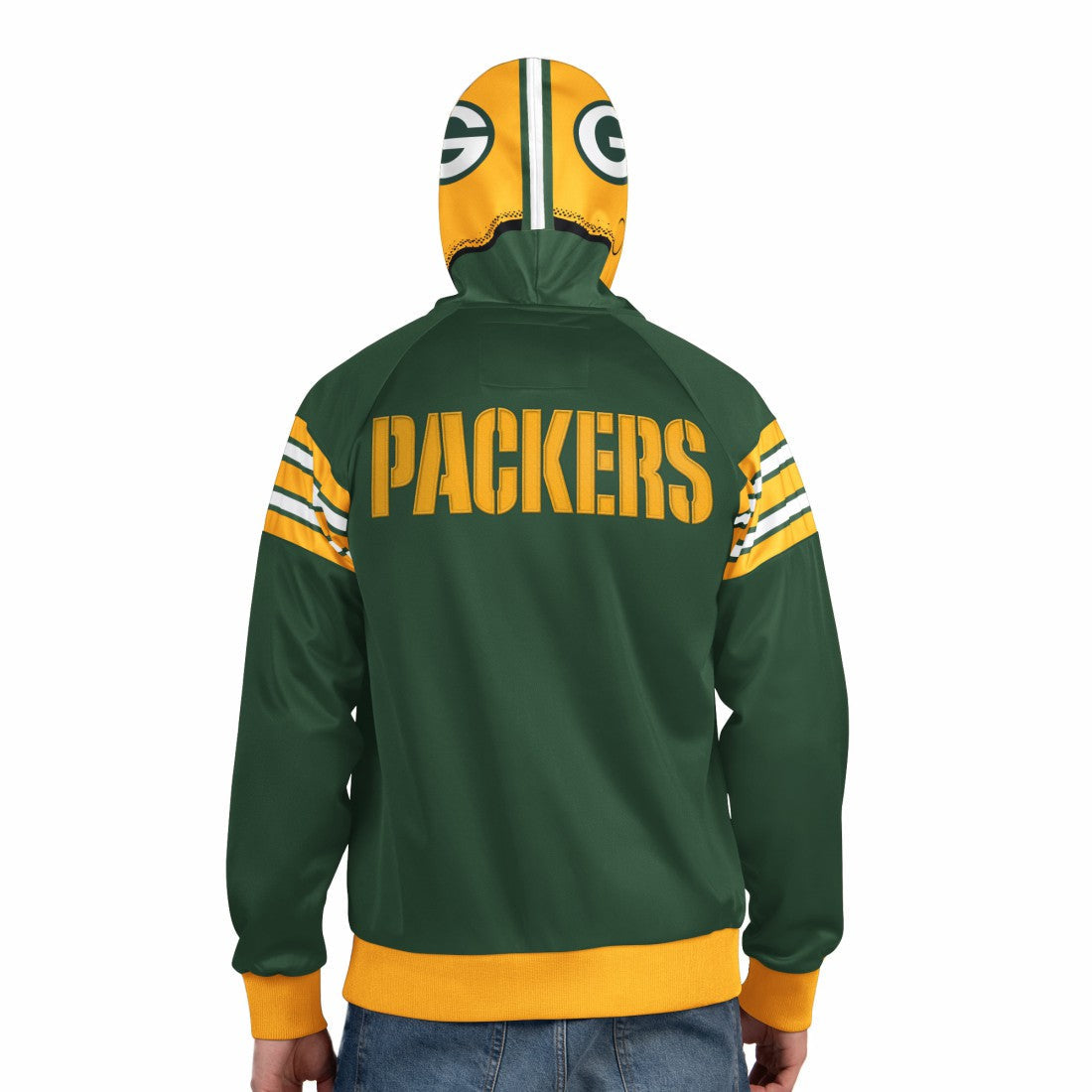Green Bay Packers Pro Player Helmet Full-Zip Hooded Track Jacket - Green/Gold for sale