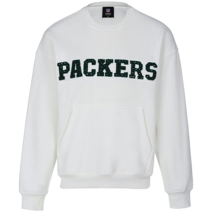 Green Bay Packers Cuce Women's Chenille Jeweled Sweatshirt - White for sale