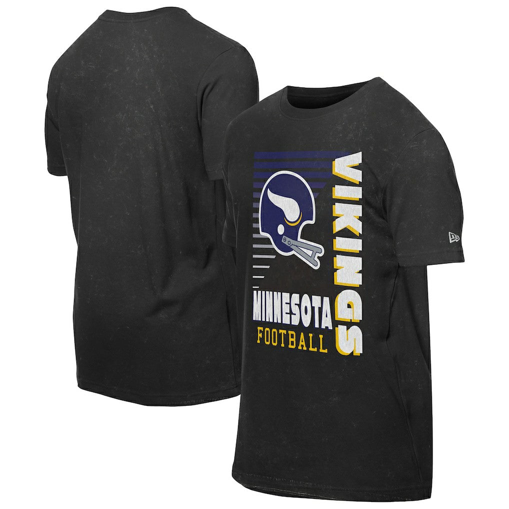 Minnesota Vikings New Era Retro Logo Enzyme Washed Oversized T-Shirt - Black on sale